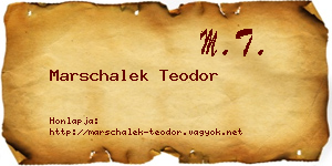 Marschalek Teodor névjegykártya